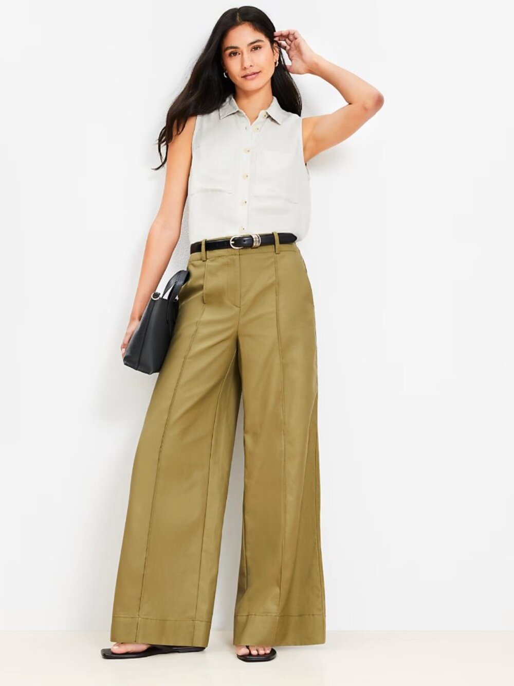 Loft Pintucked Wide Leg Pants | Like New
